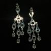Picture of Clear Cz Three Dangle Post Back Earrings. 2.25" Long, .75" Wide