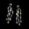 Picture of Clear Cz Triple Strand Dangle Post Back Earrings. 1.65" Long
