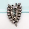 Picture of 1935-1945 Eisenberg Original Sterling Silver & Rhinestone Large Leaf Shaped Fur Clip