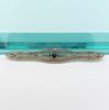 Picture of Art Deco Era 10K White Gold Filigree & Synthetic Sapphire Bar Brooch