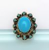 Picture of Antique 14K Gold & 'Sleeping Beauty' Turquoise Statement Ring
