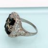 Picture of Art Deco Era 10K White Gold Filigree, Black Onyx & Enamel Order Of The Eastern Star Ring