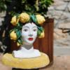 Picture of Vietri Sicilian Heads Vase - Lemon
