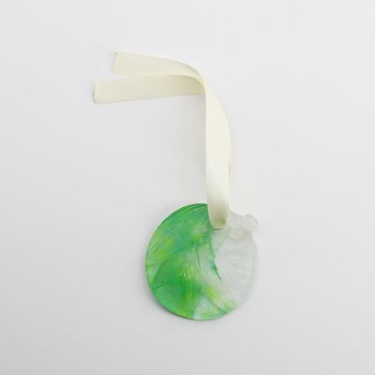 Picture of Daum 1989 Paté de Verre Glass 'Leaves & Berries' Christmas Ornament