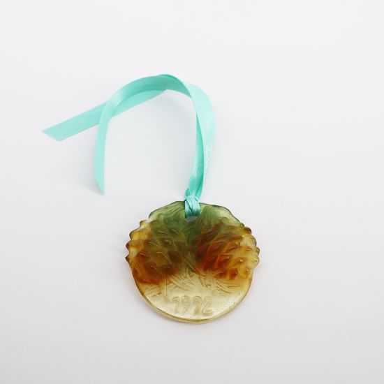 Picture of Daum 1992 Paté de Verre Glass 'Pine Cones' Christmas Ornament