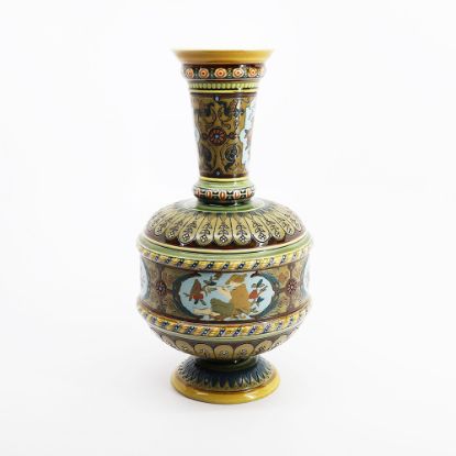Picture of Villeroy & Boch 12.5" Art Nouveau Aesthetic Mettlach Vase Style 1591 c. 1880's