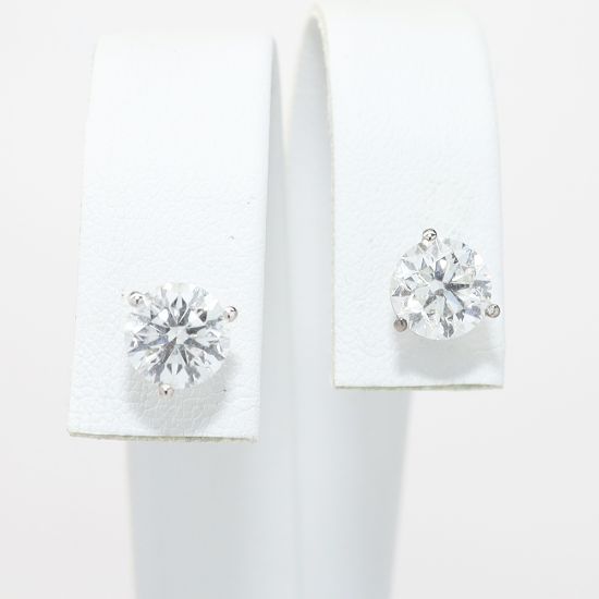Picture of 14k White Gold 2.62CTW Diamond Solitaire Studs 