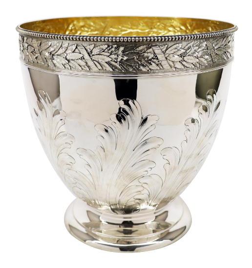 Picture of Antique German .800 Silver Magnum Champagne/Wine Cooler by D. Vollgold & Sohne, Berlin, Ca. 1850-1886