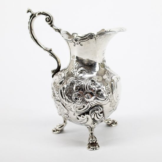 Picture of Antique 1720 English .958 (Britannia) Silver Footed Cream Pitcher by Isaac Dalton, London