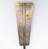 Picture of Antique 1868-1912 Japanese Jungin Silver Ogi (Fan) Shaped Trinket Box with Gold Detailing