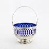 Picture of Vintage Sterling Silver Pierced Basket with Cobalt Blue Glass Liner