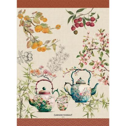 Picture of Garnier-Thiebaut 'Theieres Rouille' Vintage Teapots Kitchen Towel