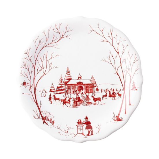 Picture of Juliska 'Country Estate, Winter Frolic' Party Plate with "Feeding the Reindeer at the Stable" Motif
