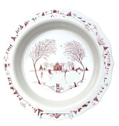 Picture of Juliska 'Country Estate, Winter Frolic' Pie Dish with "Ice Skating' Motif