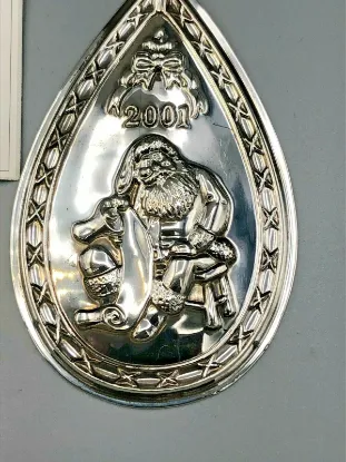 Picture of Waterford Lismore 2001 Joys of Christmas, Santa Ornament, Sterling Silver