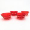 Picture of Antique Set of 4 Salviati Murano Venetian Glass Ruby Red Bowls with Gold Detailing