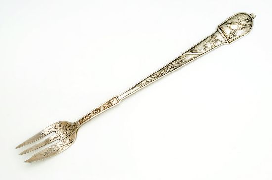 Picture of Antique Gorham 'Japanese' Sterling Silver Cocktail/Pickle Fork