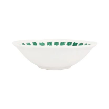Picture of VIETRI 'Lisbon' Green Stitch Serving Bowl