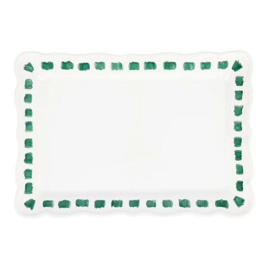 Picture of VIETRI 'Lisbon' Green Stitch Rectangular Platter