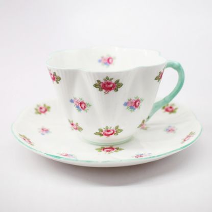 Picture of Vintage Shelley English Bone China 'Rosebud' Dainty Shape Teacup & Saucer