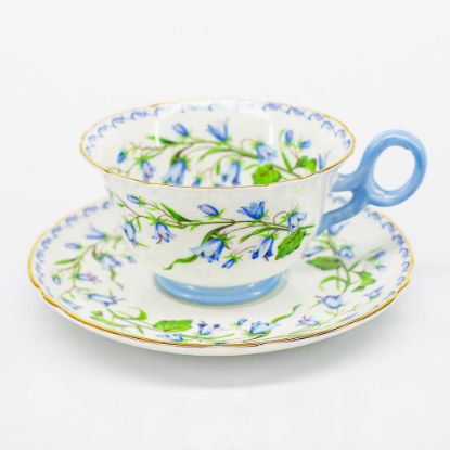 Picture of Vintage Shelley English Bone China 'Harebell' Teacup & Saucer in the Chester Shape
