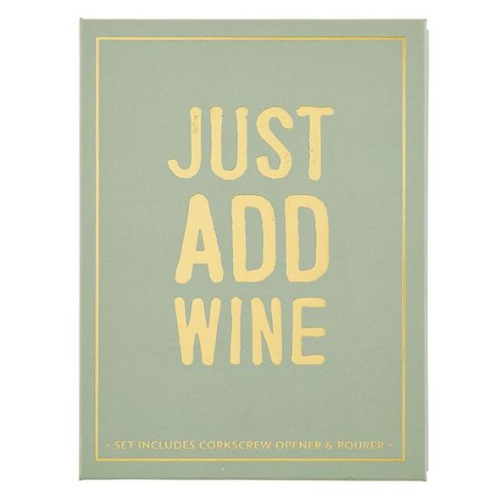 Picture of Faux Book 'Just Add Wine' Wine Serving Gift Set