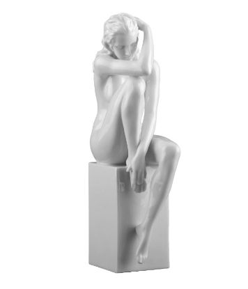 Picture of White Porcelain Seated Nude Female Figurine