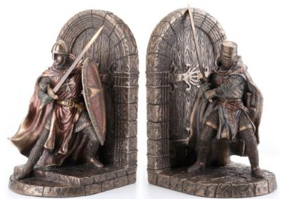 Picture of Cold Cast Bronze Pair of Crusading Knights Bookends