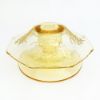 Picture of Rare Vintage Pair of Fostoria Glass 'June' Yellow Mushroom Shaped Candle Holders