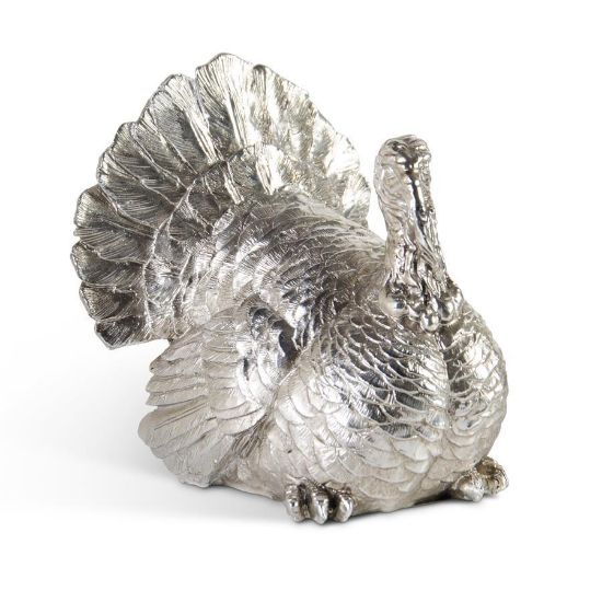 Picture of K&K Interiors 8" Silver Plated Sitting Turkey 