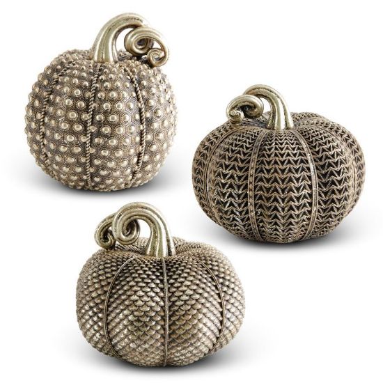 Picture of K&K Interiors Set of 3 Pumpkins