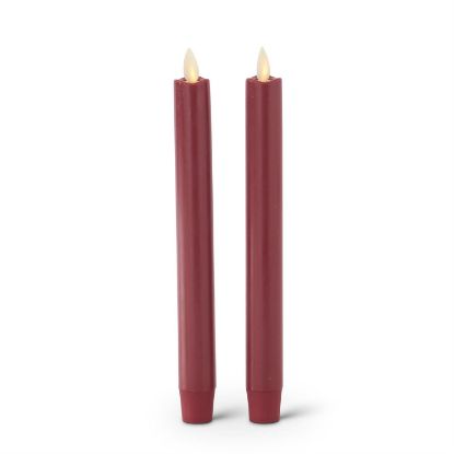 Picture of K&K Interiors Pair of 9.5" Burgundy Wax Luminara Indoor Taper Candles