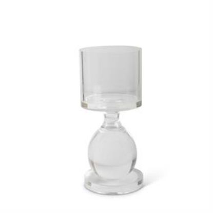 Picture of K&K Interiors Medium Single Ball Glass Pillar Candle Holder
