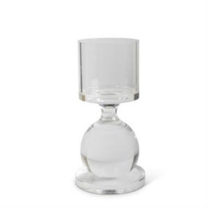 Picture of K&K Interiors Large Single Ball Glass Pillar Candle Holder