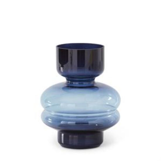 Picture of K&K Interiors 8" Two-Tone Blue Glass Vase