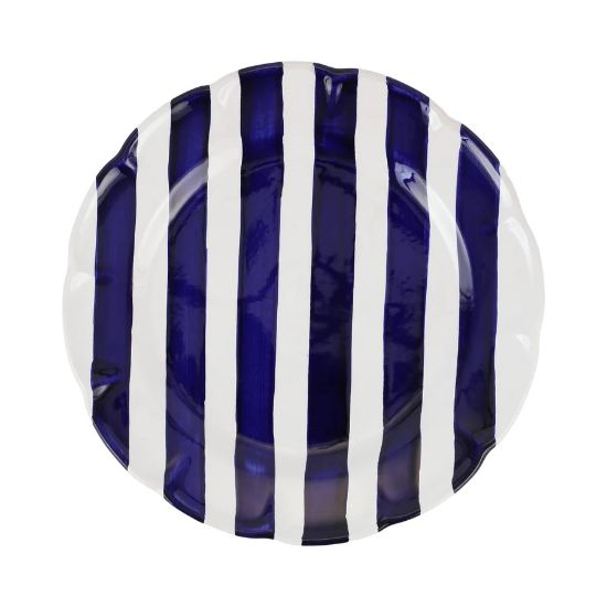 Picture of Vietri Amalfitana Cobalt Stripe Dinner Plate