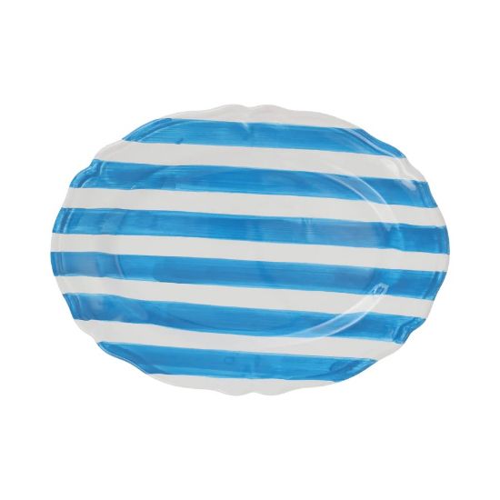 Picture of Vietri Amalfitana Aqua Stripe Oval Platter