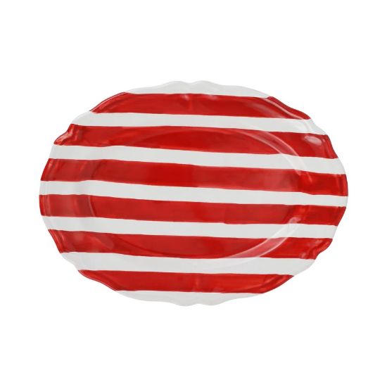 Picture of Vietri Amalfitana Red Stripe Oval Platter