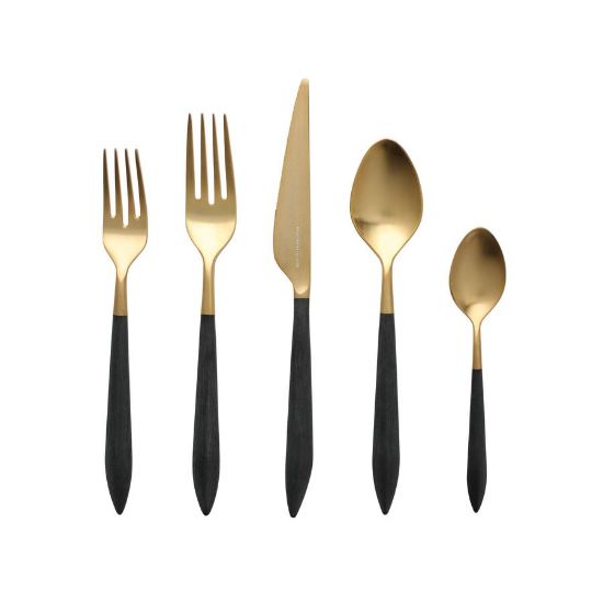 Picture of Vietri Ares Oro Black 5-Piece Place Setting