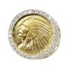Picture of 18k Yellow Gold Coin and Diamond Men's Ring