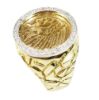 Picture of 18k Yellow Gold Coin and Diamond Men's Ring