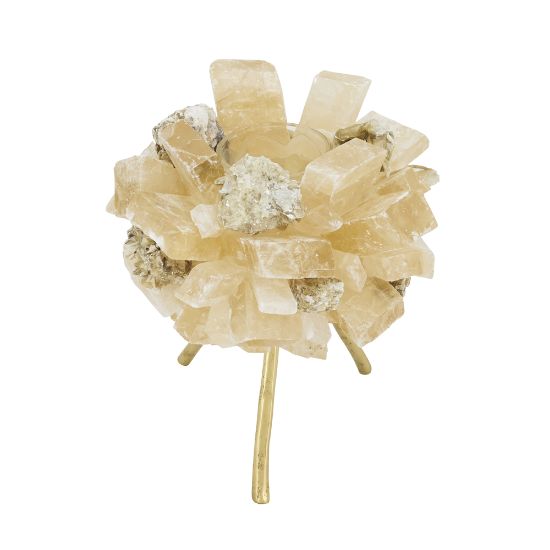 Picture of Small Calcite & Mica Gemstone Tripod Candleholder 