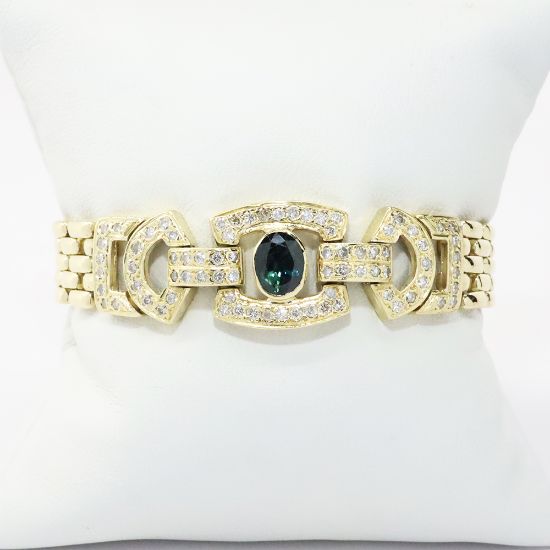 Picture of 14k Yellow Gold Sapphire & Diamond Bracelet 