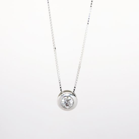 Picture of 14k White Gold .25CT Solitaire Diamond Necklace 