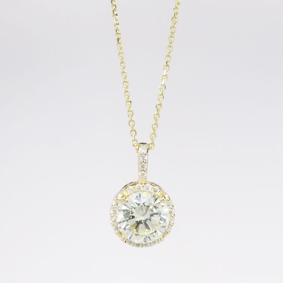 Picture of 14k Yellow Gold 1.62CT Round Brilliant Necklace 
