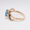 Picture of 14k Rose Gold Blue Topaz & Diamond Ring 