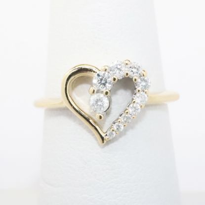 Picture of 14k Yellow Gold Heart Design Diamond Ring 
