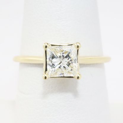 Picture of 14k Yellow Gold 1CT Princess Cut Diamond Engagement Ring 