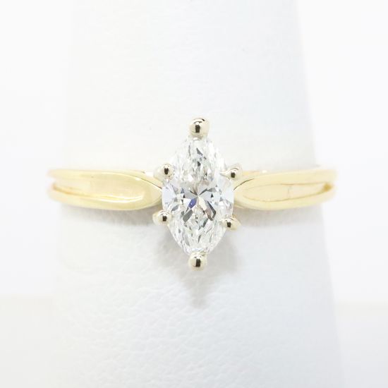 Picture of 14k Yellow Gold .55CT Marquise Diamond Engagement Ring  