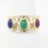 Picture of 14k Yellow Gold Ruby, Sapphire, Emerald & Diamond Band 